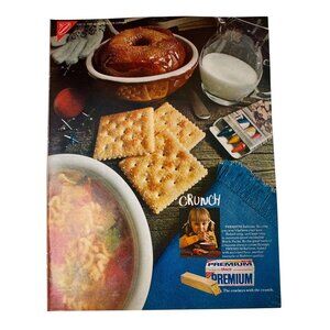 1970 Nabisco Premium Cracker Full Page Vintage Print Ad  Girl Crunch u